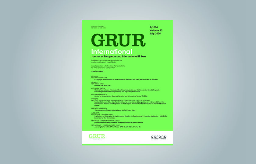 Cover der Zeitschrift GRUR