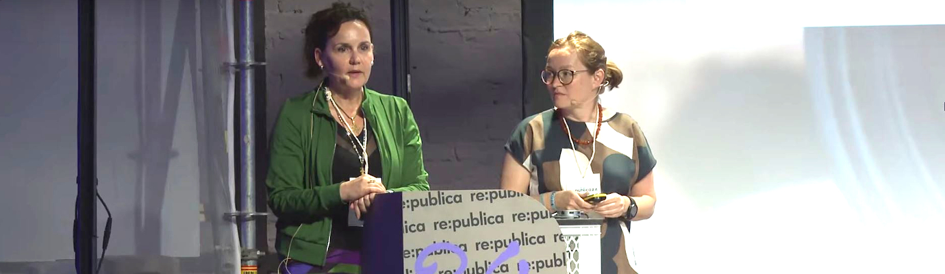 Wiebke Loosen and Anna von Garmissen in the screenshot of the video at Re:publica 2024 on the topic "How is journalism in Germany?"