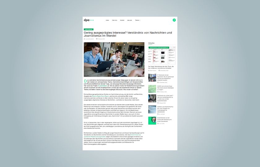Vorschau eines Artikels auf dem Innovationsblog der dpa: