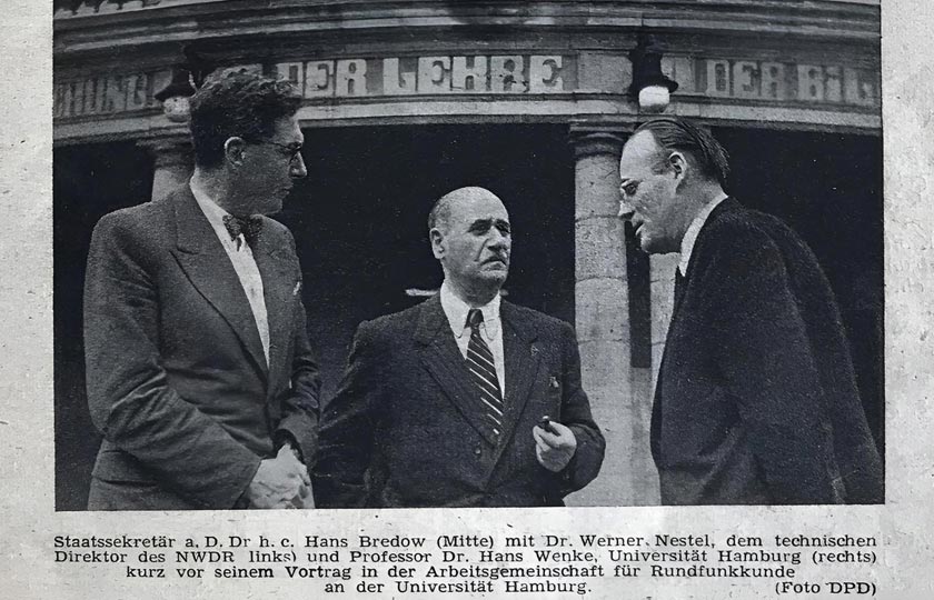 Altes Zeitungsfoto von Hans-Bredow,