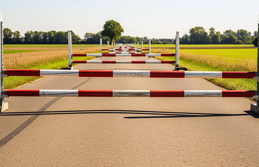 KI generiertes Symbolbild: Straße mit vielen Hürden
