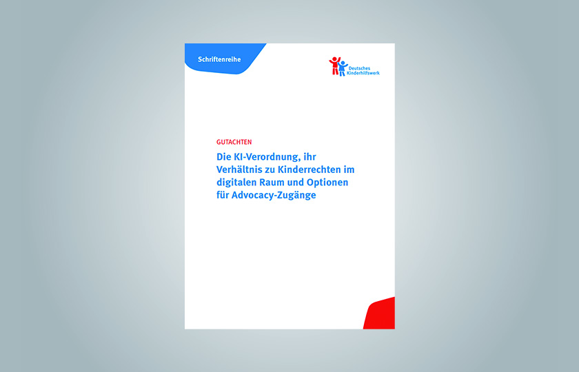 Cover of an expert opinion by Dr. Stephan Dreyer on the AI Regulation and children's rights