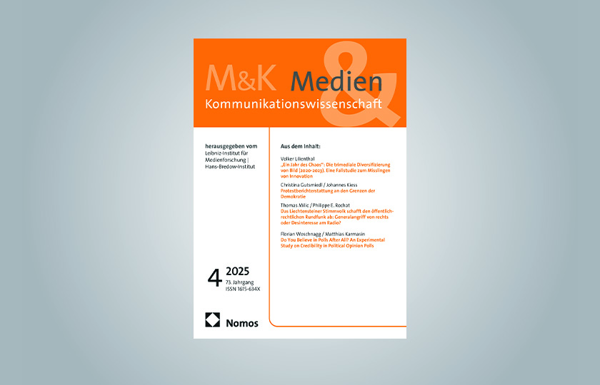 Cover der Zeitschrift "Medien & Kommunikationswissenschaft" Heft 4/2025