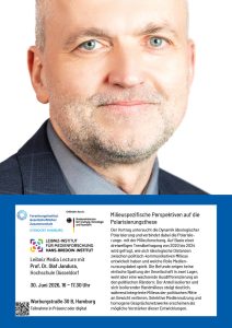 Poster zur Veranstaltung mit Bild des Referenten