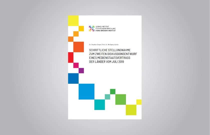 Cover der Publikation "Schriftliche Stellungnahme zum zweiten Diskussionsentwurf eines Medienstaatsvertrages der Länder"
